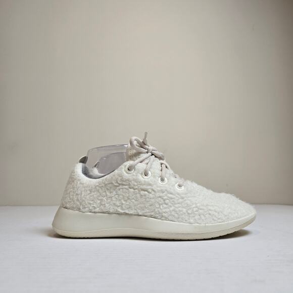 Allbirds WRF Wool Runner Fluffs White Running Shoes Women's Size 7 - Picture 1 of 8